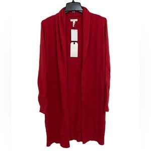 Leith Cozy Long Cardigan Red Chili XS New With Tags